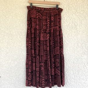 SAKS Patterned Silk Skirt